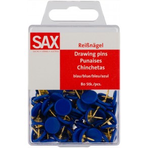 Πινέζες χρωματιστές Sax 811-04 80τμχ. Mπλε