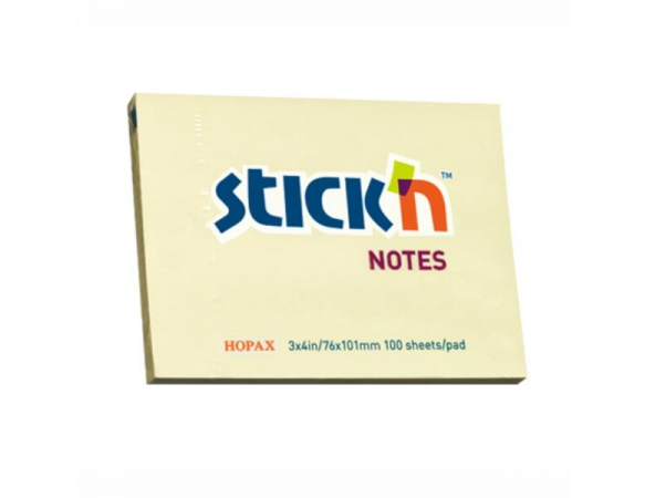 Χαρτιά Αυτοκόλλητα Stick'N Κίτρινο 101χ76 100Φ.