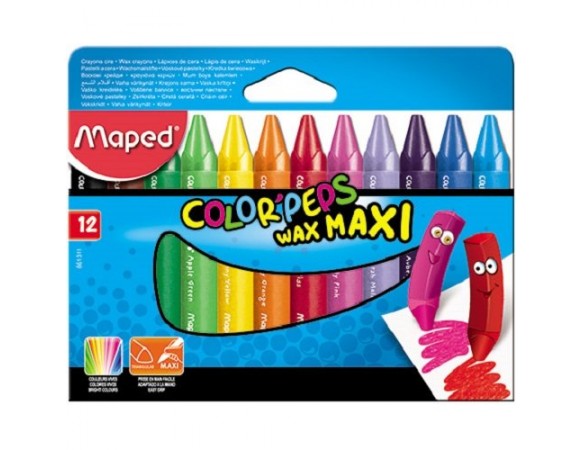 Κηρομπογιές Maped  Color'Peps Jumbo 12 Χρωμάτων