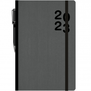 Ημερολόγιο 2023 ημερήσιο δεμένο Eco 12 x 17cm λάστιχο και στυλό
