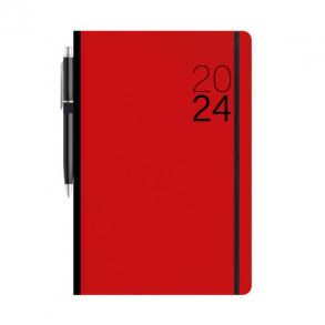 Ημερολόγιο 2024 ημερήσιο δεμένο Eco 14 x 21cm λάστιχο και στυλό