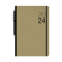 Ημερολόγιο 2024 ημερήσιο δεμένο Eco 17 x 25cm λάστιχο και στυλό