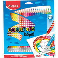 Ξυλομπογιές Maped Color'Peps Oops Σετ 24τμχ. Με Γόμα