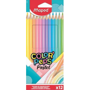 Ξυλομπογιές Maped Color'Peps Pastel 12τμχ