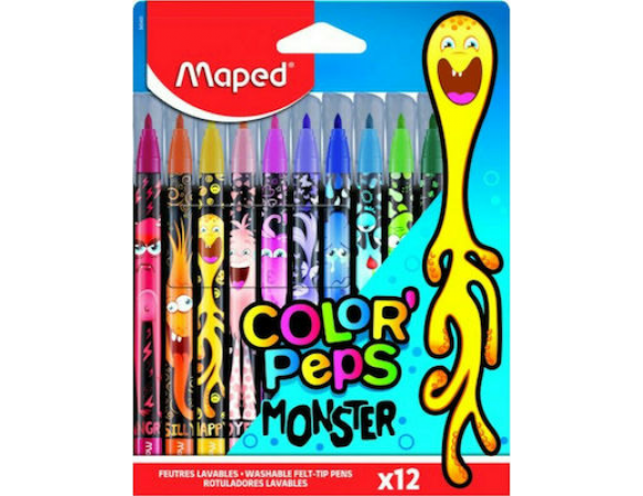 Μαρκαδόροι Maped Color' Peps Monster 12 Χρώματα