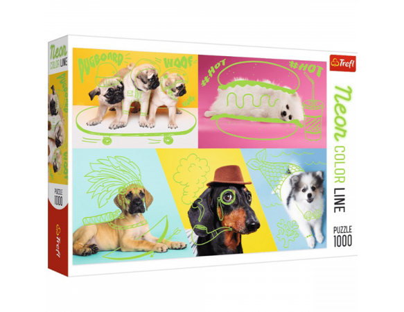 Παζλ Trefl:Neon Color Line: Cool Dogs 1000pcs 10578
