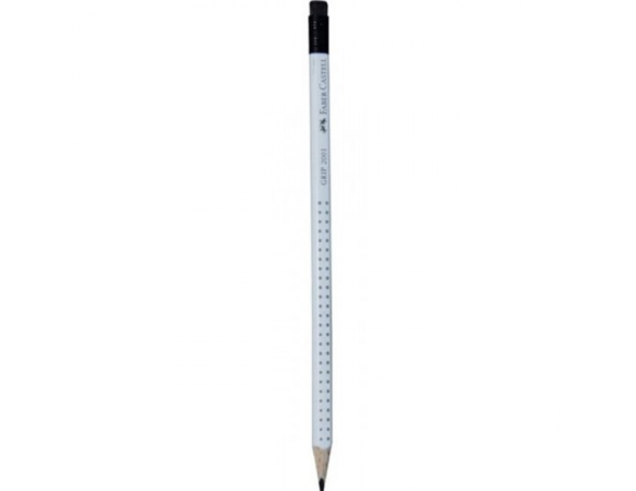 Μολύβι Faber - Castell grip Λευκό με Γόμα