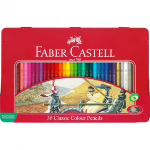 Ξυλομπογιές Faber Castell 36 χρωμάτων σε μεταλλική κασετίνα