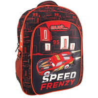 Σχολική Τσάντα Πλάτης Δημοτικού Must  Cars Speed Frenzy