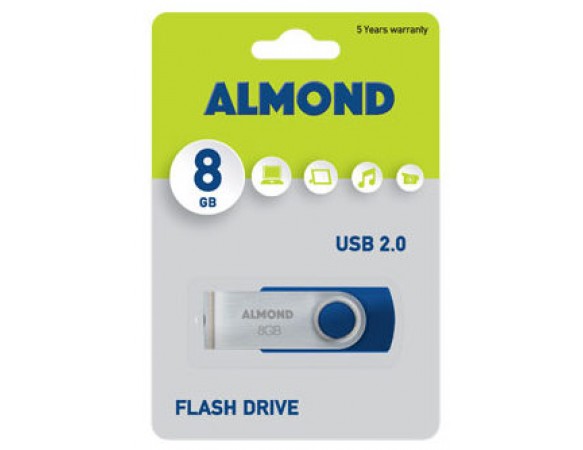 Almond Flash Drive USB 8GB Μπλε