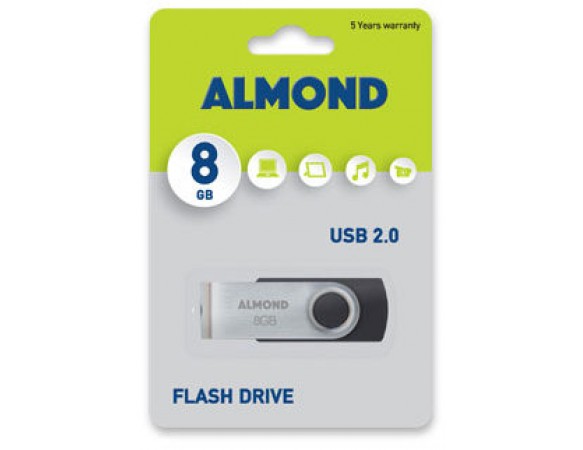 Almond Flash Drive USB 8GB Μαύρο