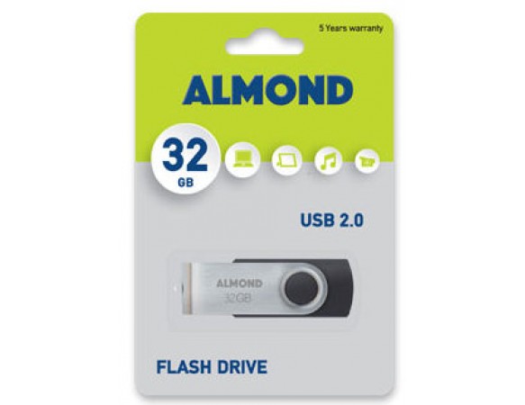 Almond Flash Drive USB 32GB Μαύρο