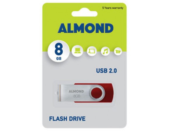 Almond Flash Drive USB 8GB Kόκκινο