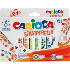 Carioca Stamperello Πλενόμενοι Μαρκαδόροι  Jumbo 12 Χρώματα
