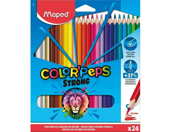 Ξυλομπογιές Maped Color'Peps Strong Σετ 24τμχ
