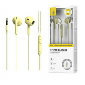 Ακουστικά Moveteck NC3189 In-ear Handsfree με Βύσμα 3.5mm Κίτρινο