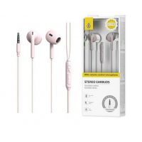 Ακουστικά Moveteck NC3189 In-ear Handsfree με Βύσμα 3.5mm Ροζ