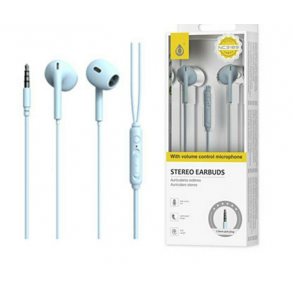 Ακουστικά Moveteck NC3189 In-ear Handsfree με Βύσμα 3.5mm Γαλάζια