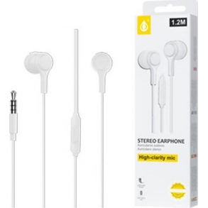Ακουστικά Moveteck C5146 In-ear Handsfree με Βύσμα 3.5mm Λευκό