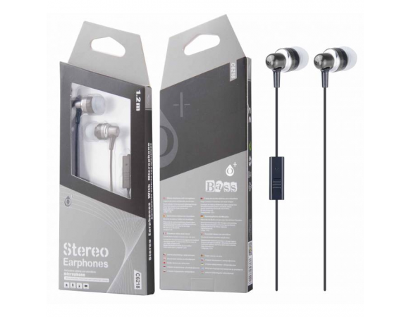 Ακουστικά Moveteck C6218 In-ear Handsfree με Βύσμα 3.5mm Γκρι