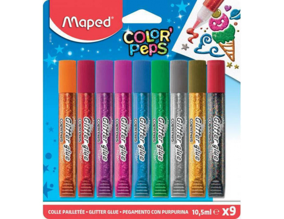 Maped Color'Peps Glitter Κόλλα 10.5ml 9τμχ