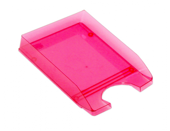 Δίσκος Γραφείου Metron Διάφανος Πλαστικός Fluo Κόκκινο